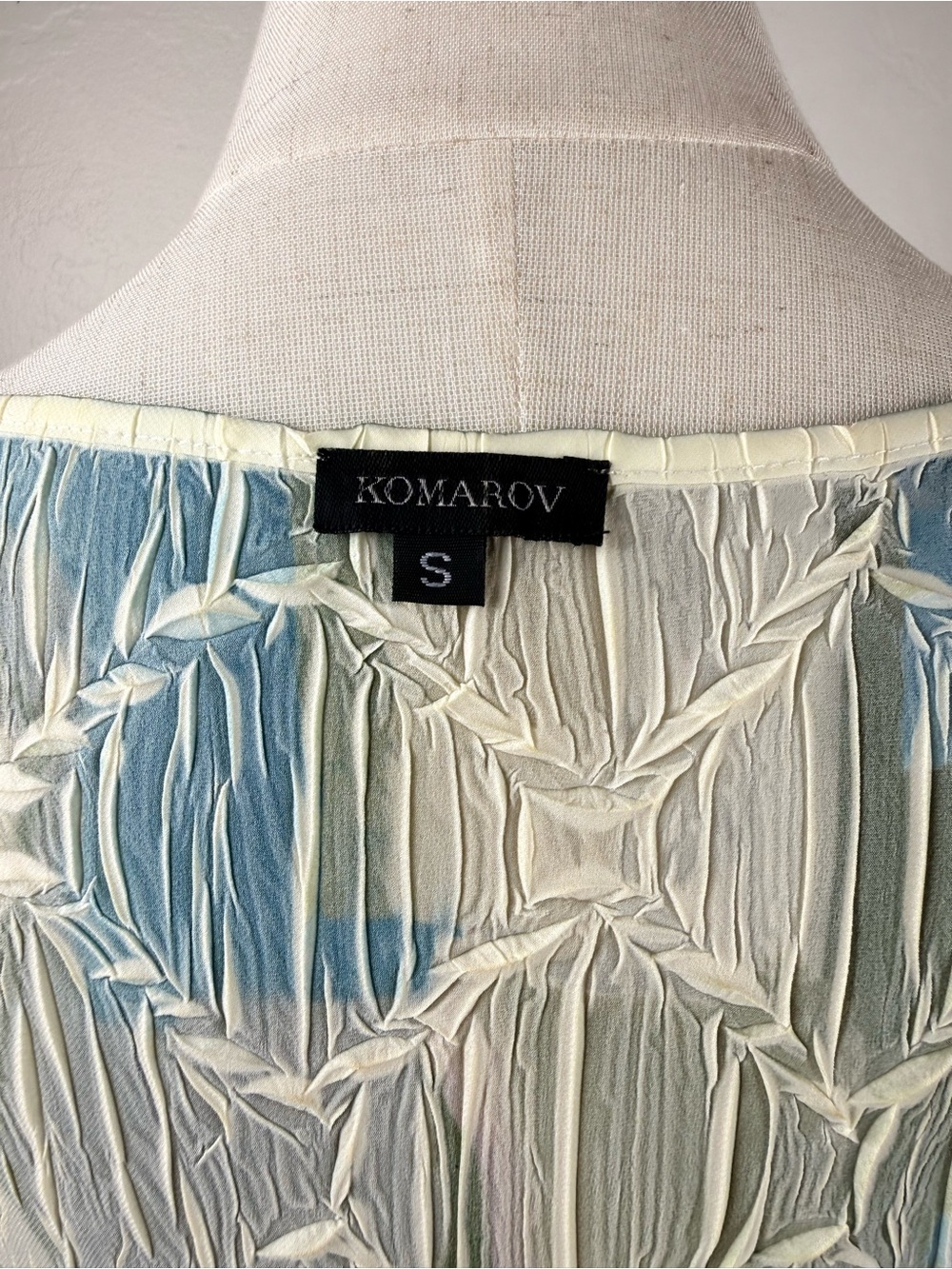 Komarov WhimsiGoth Hand Pleated Abstract Midi Dress Blue Green Purple S USA - Picture 2 of 14